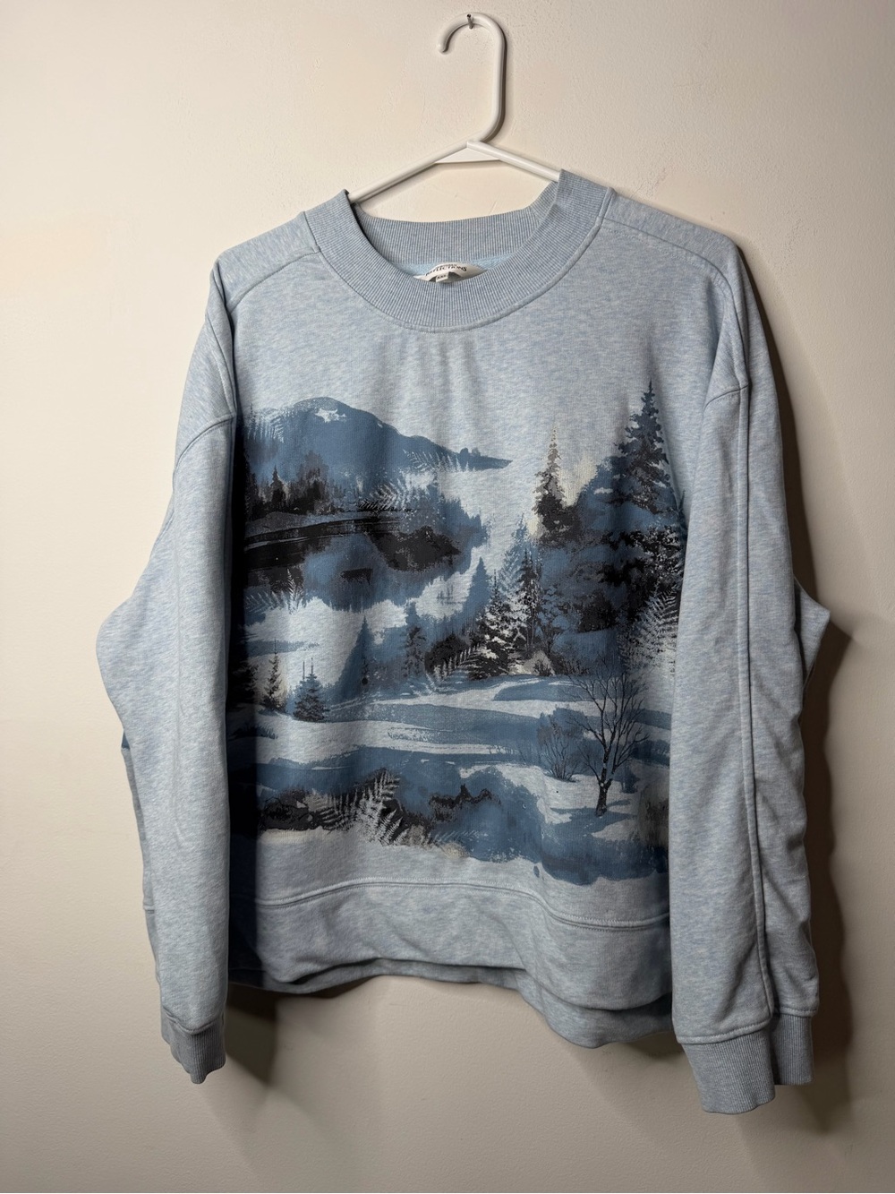 Northern Reflections Winter Landscape Scenic Sweatshirt Blue Women’s XXL - Picture 4 of 9